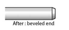 Bevel the rod - After