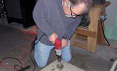 Drilling a concrete block